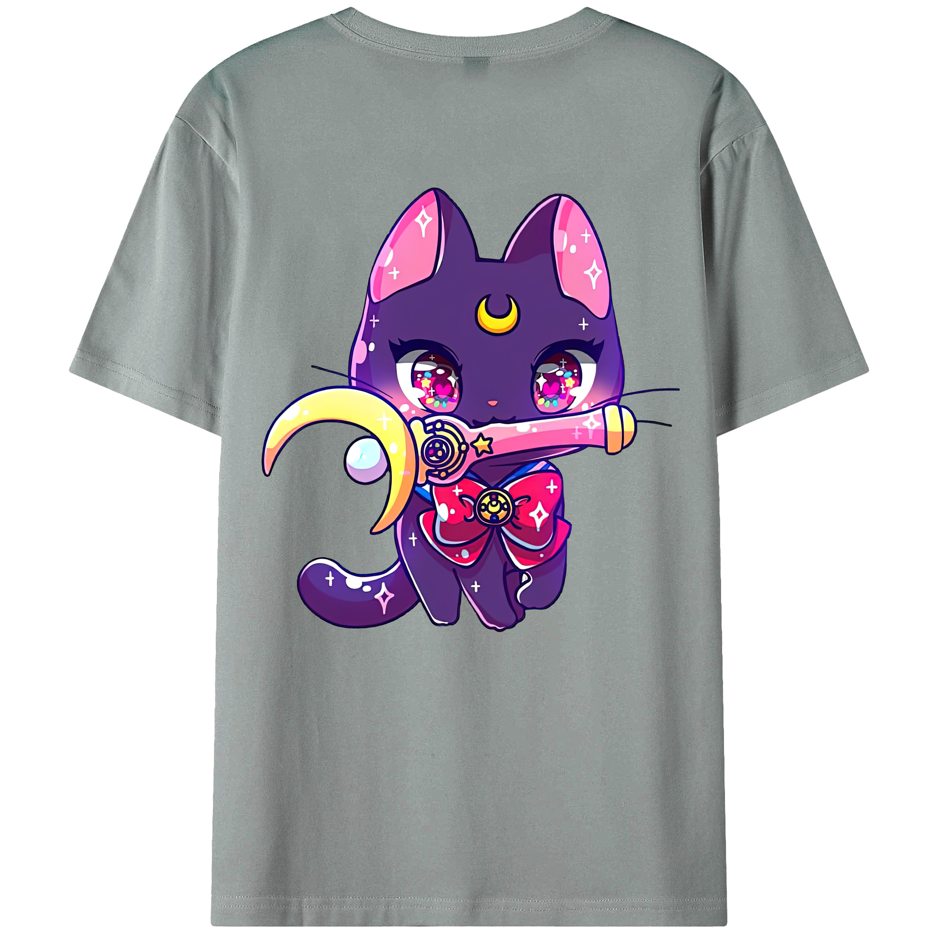 （画像用） 美少女戦士セーラームーン Sailor Moon 綿100％ メンズ半袖Tシャツ（バックプリント） 通気性